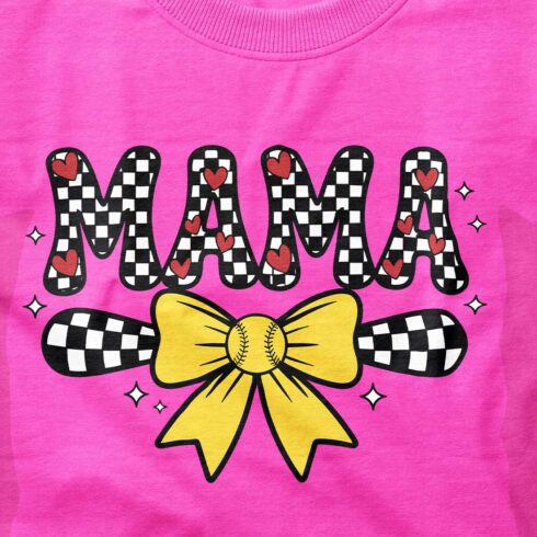 MAMA T Shirt Design, Retro Softball Mama PNG cover image.