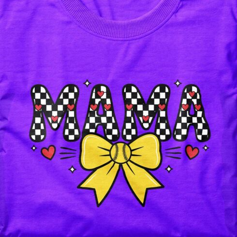 MAMA T Shirt Design, Retro Softball Mama PNG cover image.