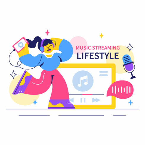 10 Music Streaming Lifestyle Illustration cover image.