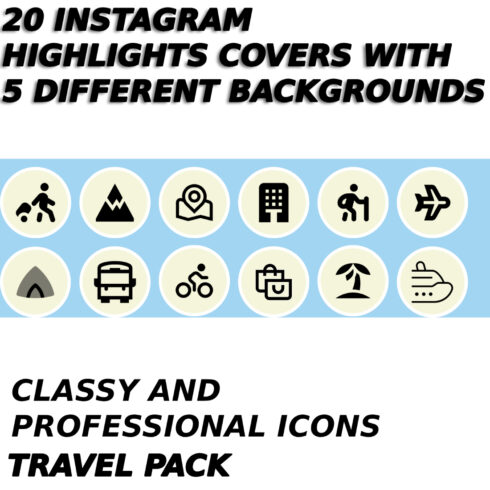 20 instagram highligth cover 5 diffrents backgrounds premium quality cover image.