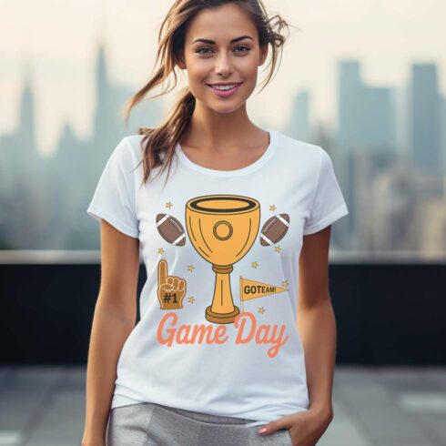 Preppy Football T Shirt Design, Retro Football PNG cover image.
