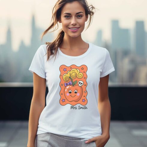 Teacher Halloween T Shirt Design cover image.