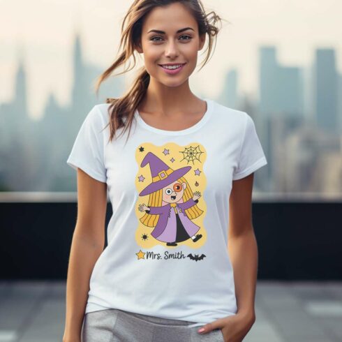 Teacher Halloween T Shirt Design cover image.
