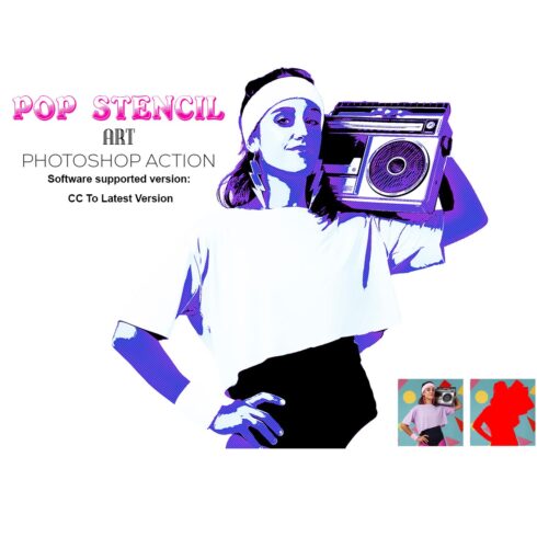 Pop Stencil Art Photoshop Action cover image.