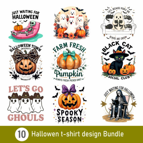 Hallowen T-shirt design Bundle cover image.