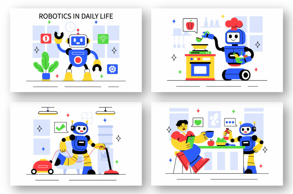 10 Robotics in Daily Life Illustration - MasterBundles