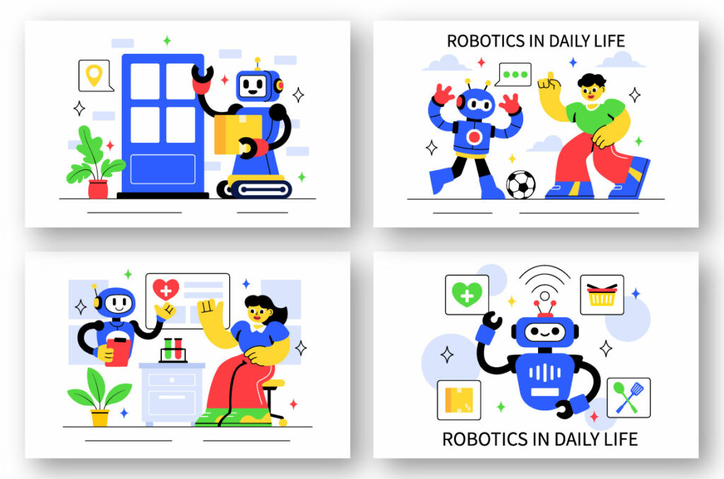 10 Robotics in Daily Life Illustration - MasterBundles
