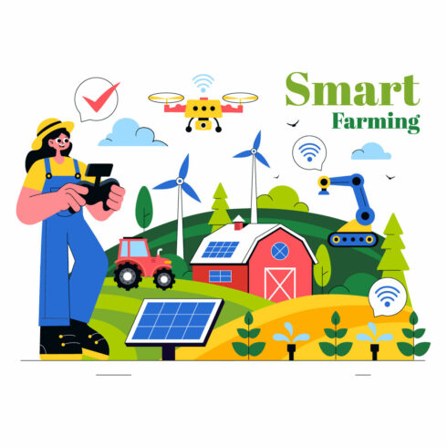 10 Smart Farming Technology Illustration cover image.