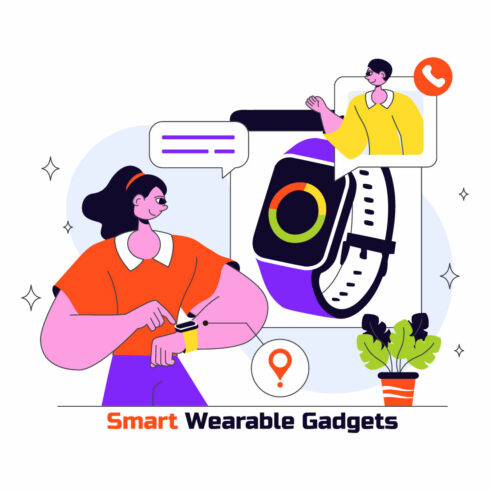 10 Smart Wearable Gadgets Illustration cover image.