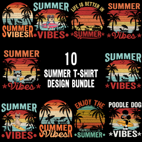 Summer T-shirt Design Bundle cover image.