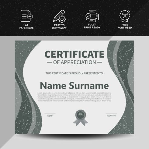 Editable Award Certificate cover image.