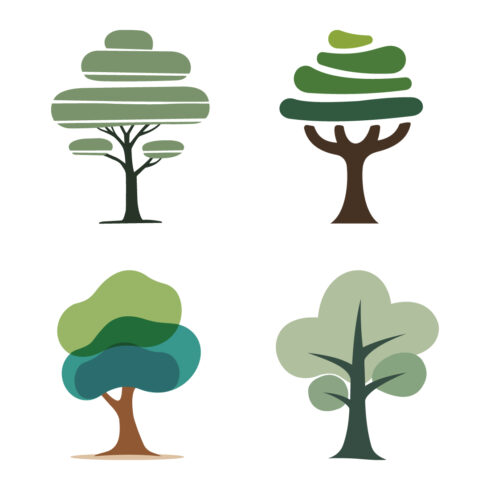 Minimalist Tree Vector Illustration Set cover image.