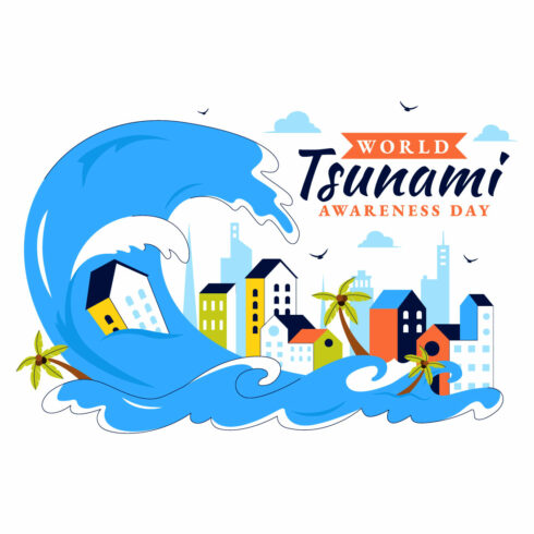 10 World Tsunami Awareness Day Illustration cover image.