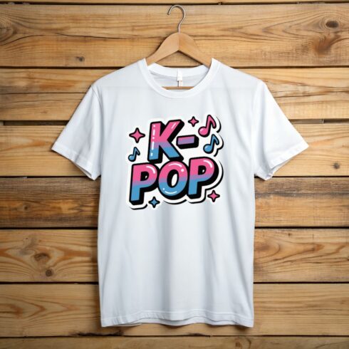 Trendy K-POP Graphic T-Shirt | Colorful Typography Digital Design | EPS, JPEG, PNG Files cover image.