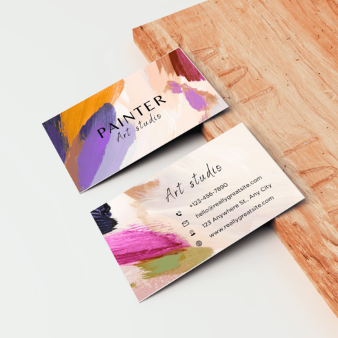 Business Card for"Canvas & Colors" Art Studio cover image.
