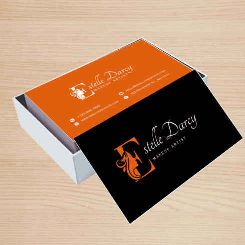 Modern Makeup Artist Business Card cover image.