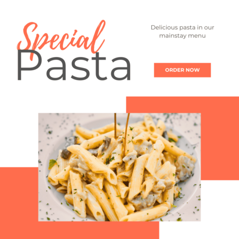 Instagram Template for "Fresh, saucy, and irresistible" PASTA cover image.