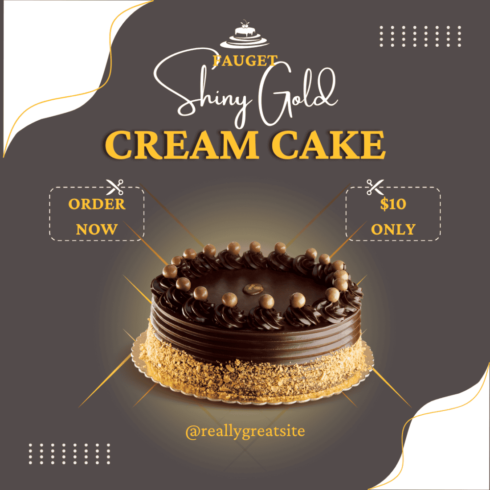 Instagram Template "Fluffy, Creamy, Perfect CAKE" cover image.