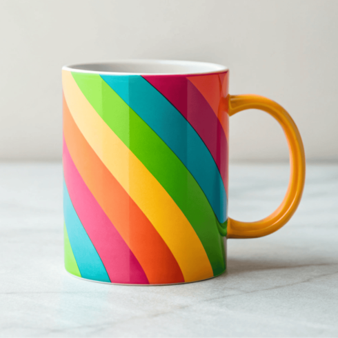 Eye Catching Multicolour Two Coffee Mug Mockup cover image.