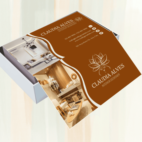 Luxury Interior Designer Business Card cover image.