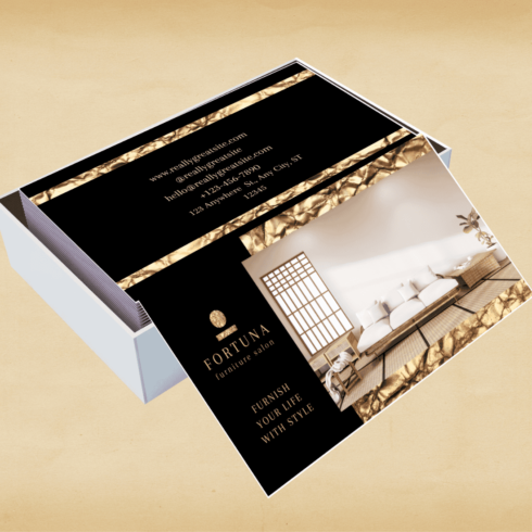 Business Card for Luxe Furniture Salon cover image.