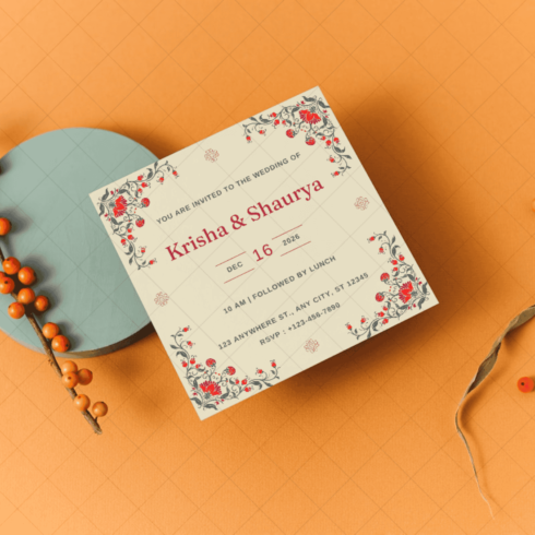Wedding Invitation Card "Celebrating the Bond of Love" cover image.