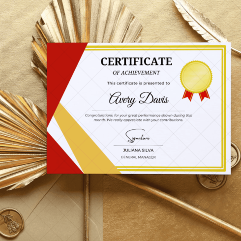 Certificate of Appreciation in red and golden colour cover image.