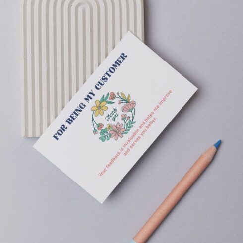 Thank You Card Design | Business Customer Appreciation Card | EPS + JPEG Digital Download cover image.