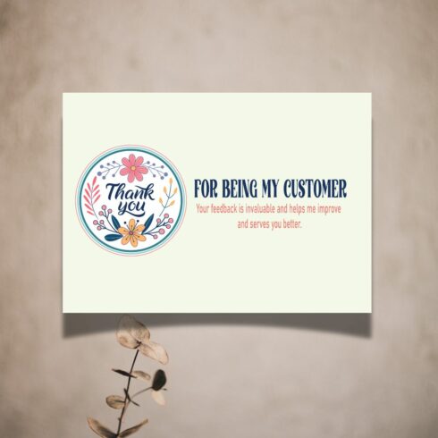 Thank You Card Design | Business Customer Appreciation Card | EPS + JPEG Digital Download cover image.