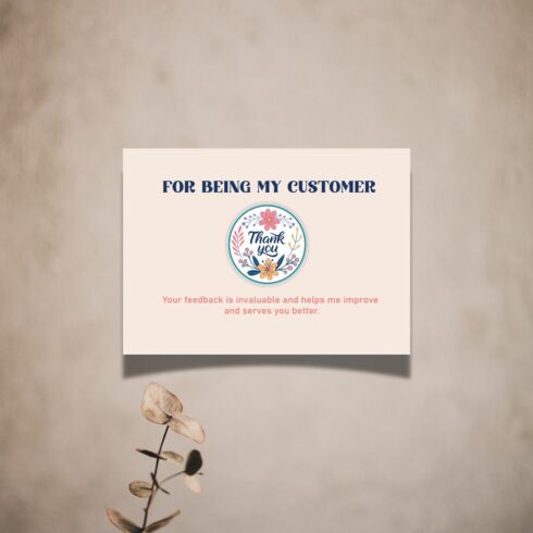 Thank You Card Design | Business Customer Appreciation Card | EPS + JPEG Digital Download cover image.