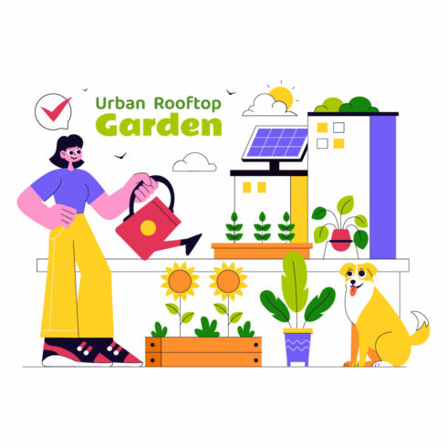 10 Urban Farming Rooftop Garden Illustration cover image.