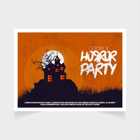 Spooky Halloween Horror Party Orange Background cover image.