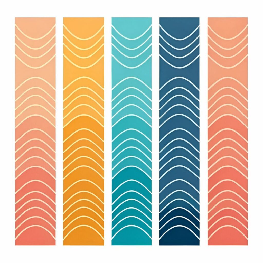 Vertical Line Abstract Wave Colorful wave pattern isolated on white background abstract design with ...
