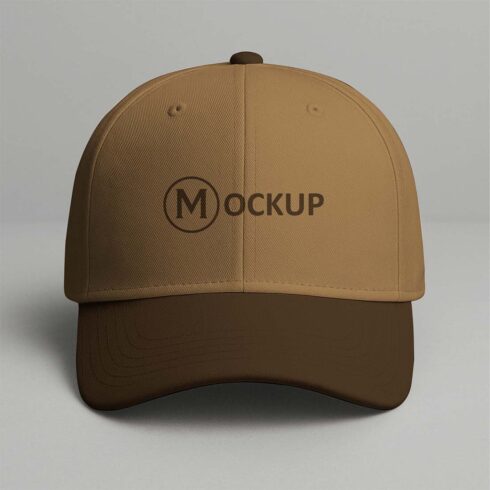 Blank cap mockup template in two-tone, front view headwear for apparel branding and logo design presentation cover image.