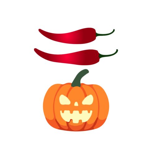 Red Chillies with pumpkin a new T-Shirt design cover image.