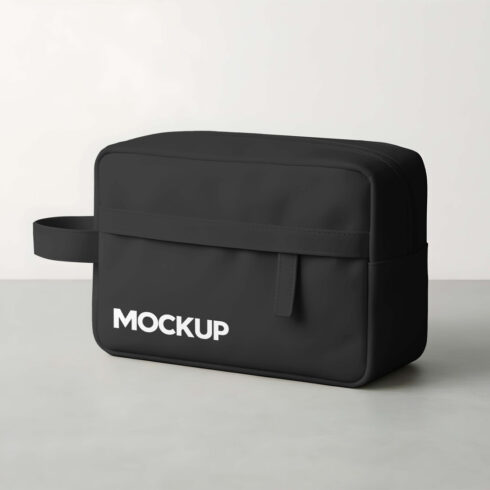 Minimalist Black Pouch Bag Mockup on Clean Background cover image.