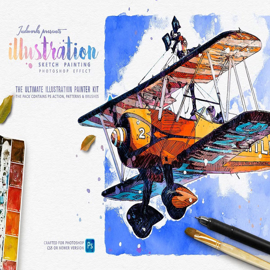 Aquarelle - Watercolor Painting Photoshop Action - MasterBundles
