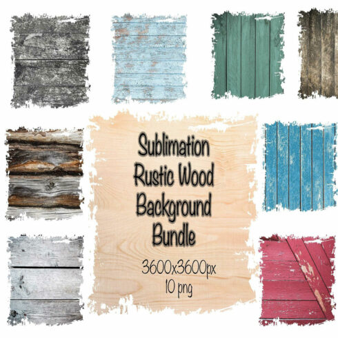Sublimation Background Bundle, Wood Backgrounds PNG cover image.