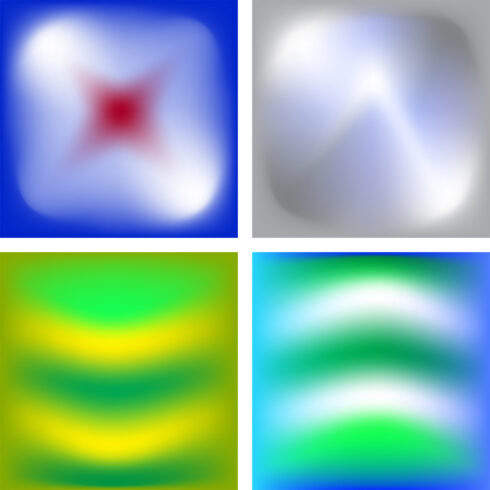 Abstract Aura Gradient Backgrounds - 4 Square Y2K Style Set cover image.