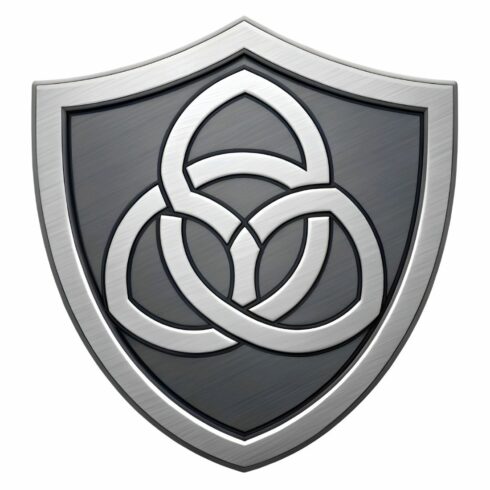 Shield with celtic knot isolated on white background symbol of protection, strength, and unity, ideal for security, gaming, or historical themed designs and logos cover image.