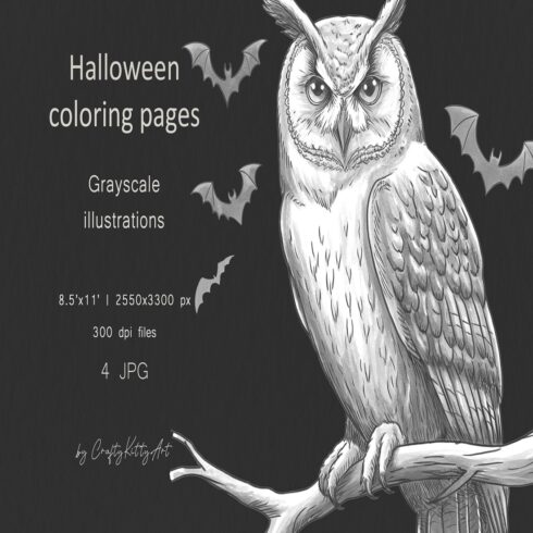 Halloween coloring pages, Spooky coloring book for adults cover image.