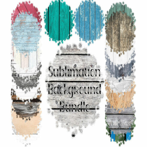 Wood Sublimation Background Bundle, Frames cover image.