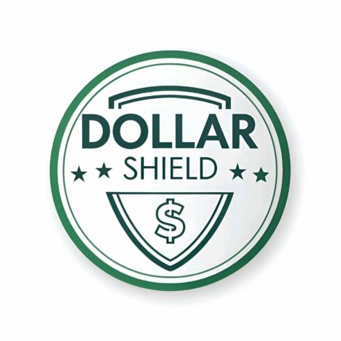 Dollar shield badge isolated on white background a symbol of financial security, protection, and stability represents safeguarding assets and investments effectively cover image.