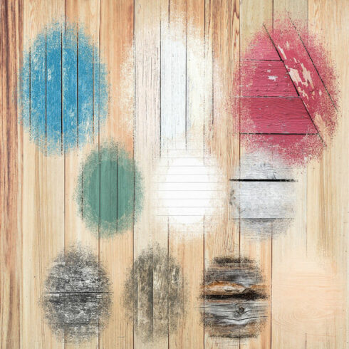 Wood Sublimation Textures Overlays Shapes Round Background cover image.
