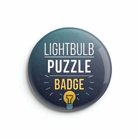 Lightbulb puzzle badge isolated on white background represents creative problem solving, innovative thinking, and the reward of finding solutions and achieving success cover image.