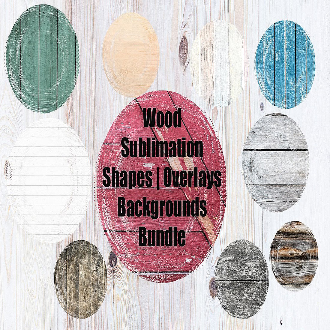 Wood Sublimation Shapes Overlays Backgrounds Bundle - MasterBundles
