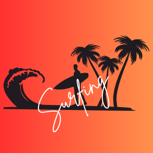 Surfing a new T-Shirt design cover image.