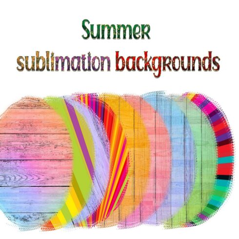 Sublimation Backgrounds Bundle 10 Colorful Wood backdrop cover image.