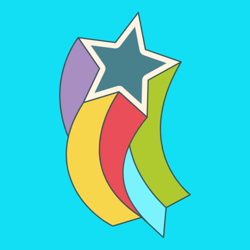 Rainbow star a new T-Shirt design cover image.