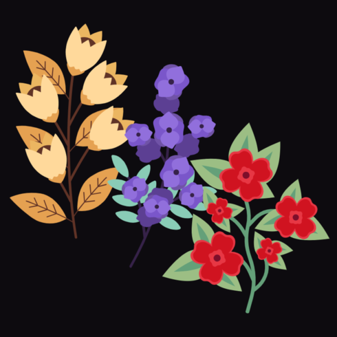 Flat Flowers a new T-Shirt design cover image.